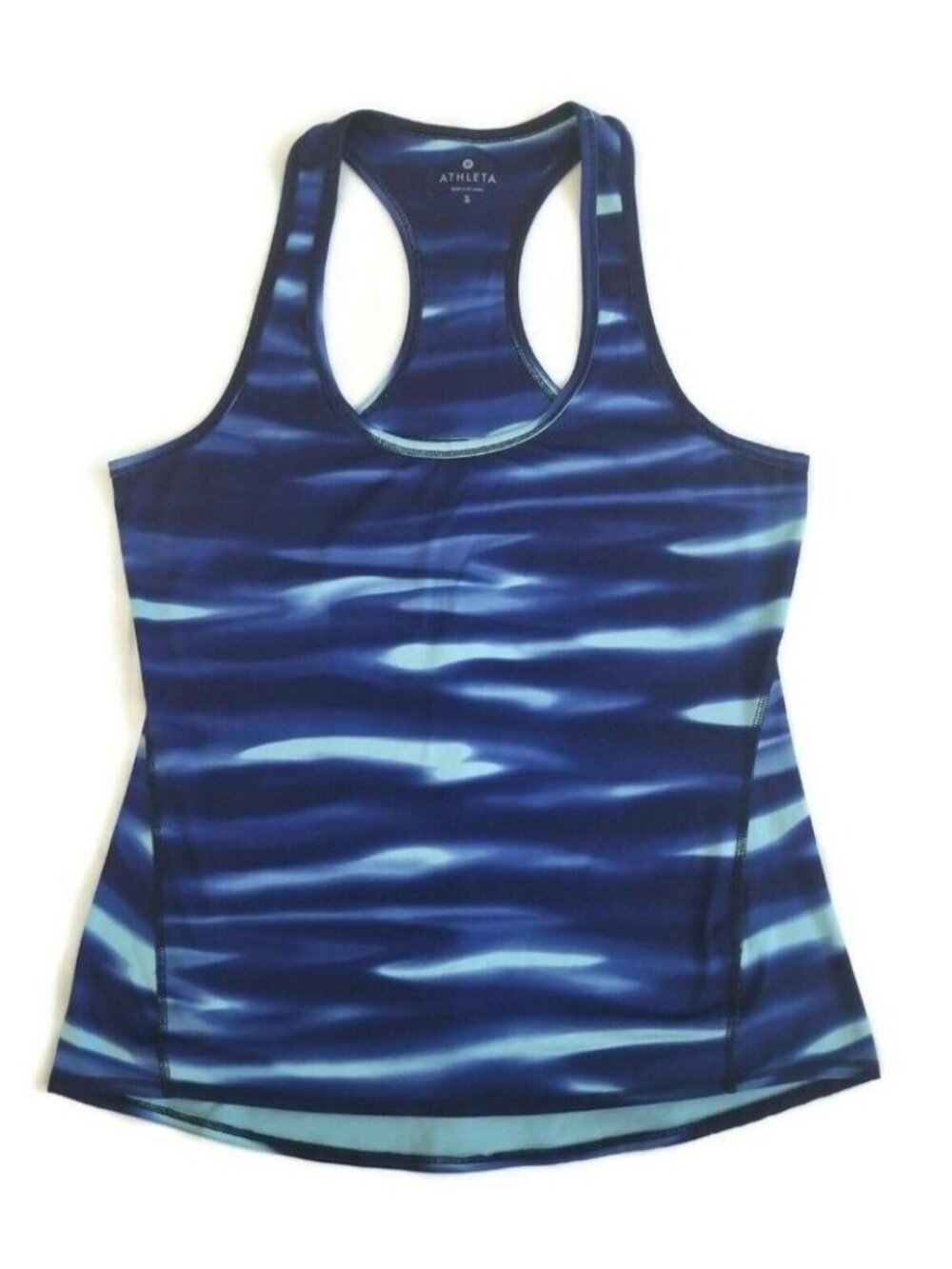 Athleta Women's Blue Wave Athletic Racer-Back Built-In Bra Tank Top Size Small - Picture 2 of 8